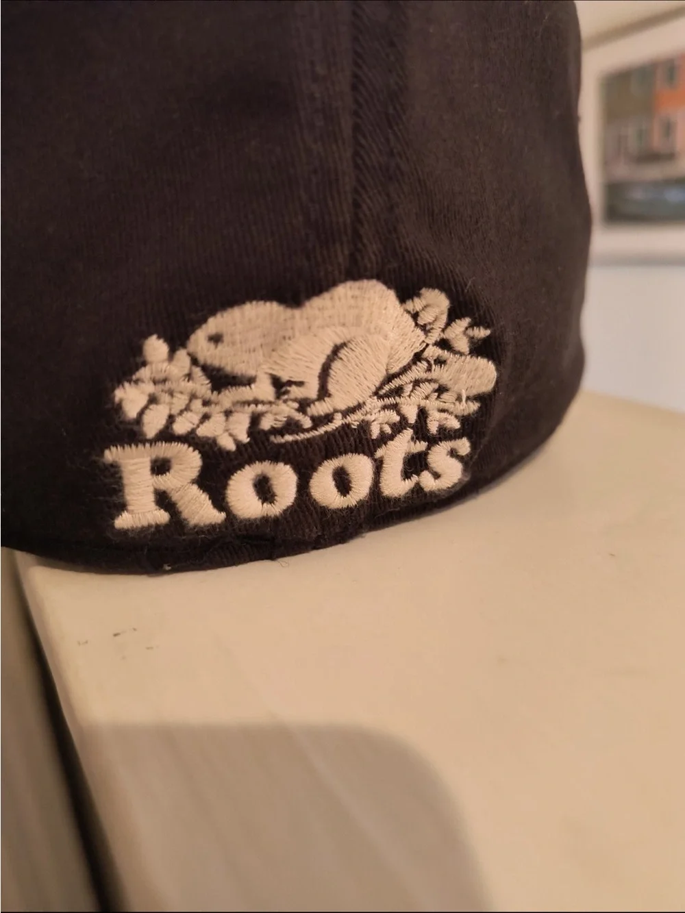 Roots Unisex Canada Maple Leaf Beaver Baseball Adjustable Black Fitted Cap/Hat